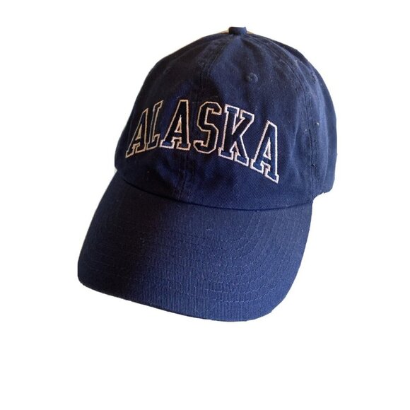 Alaska Souvenir Strapback Baseball Cap Hat Blue Adjustable - Picture 1 of 6